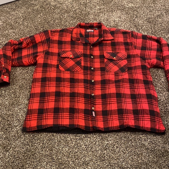 Vintage Coleman red buffalo flannel - Picture 1 of 8